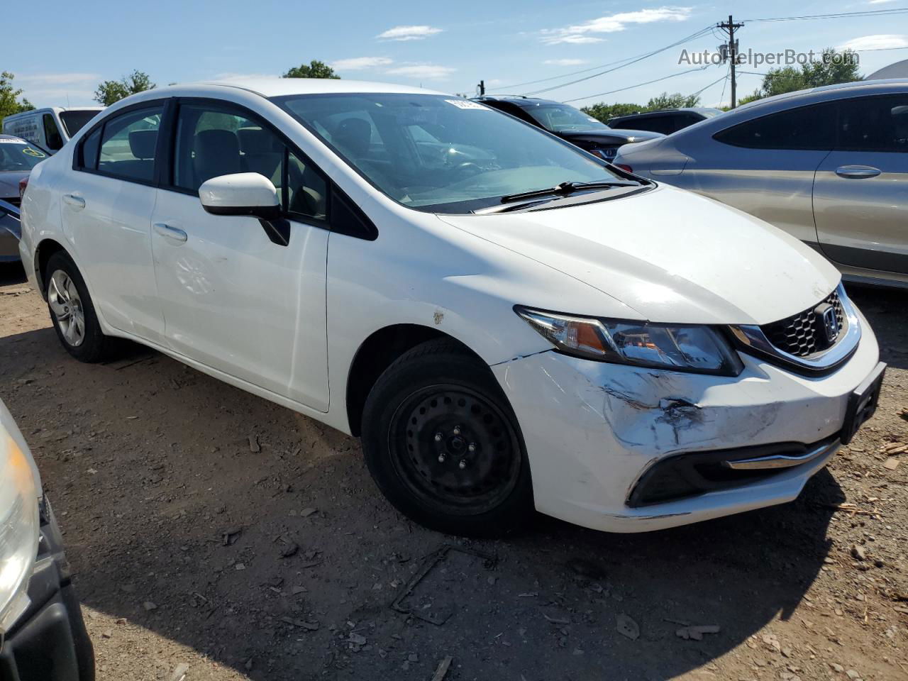 2015 Honda Civic Lx White vin: 19XFB2F59FE294601