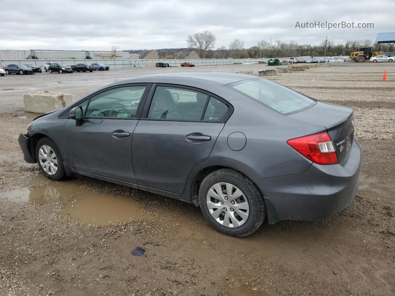 2012 Honda Civic Lx Gray vin: 19XFB2F5XCE023574