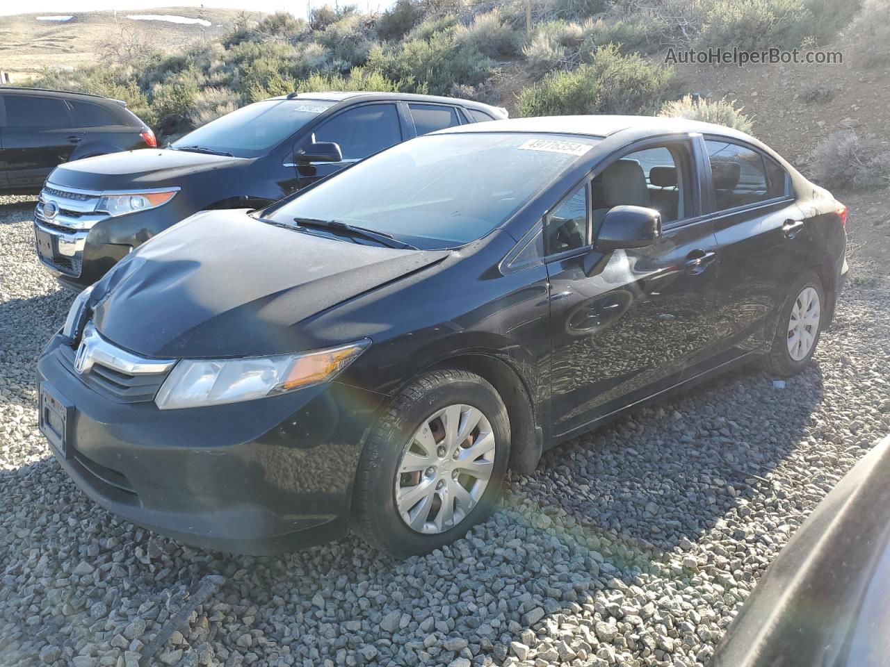 2012 Honda Civic Lx Black vin: 19XFB2F5XCE033683