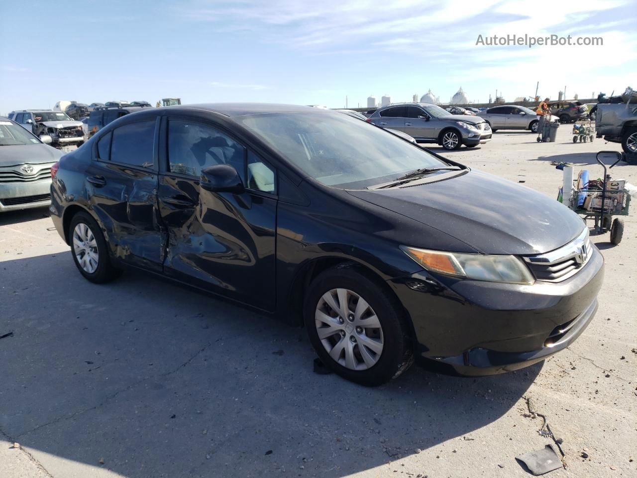 2012 Honda Civic Lx Черный vin: 19XFB2F5XCE047339