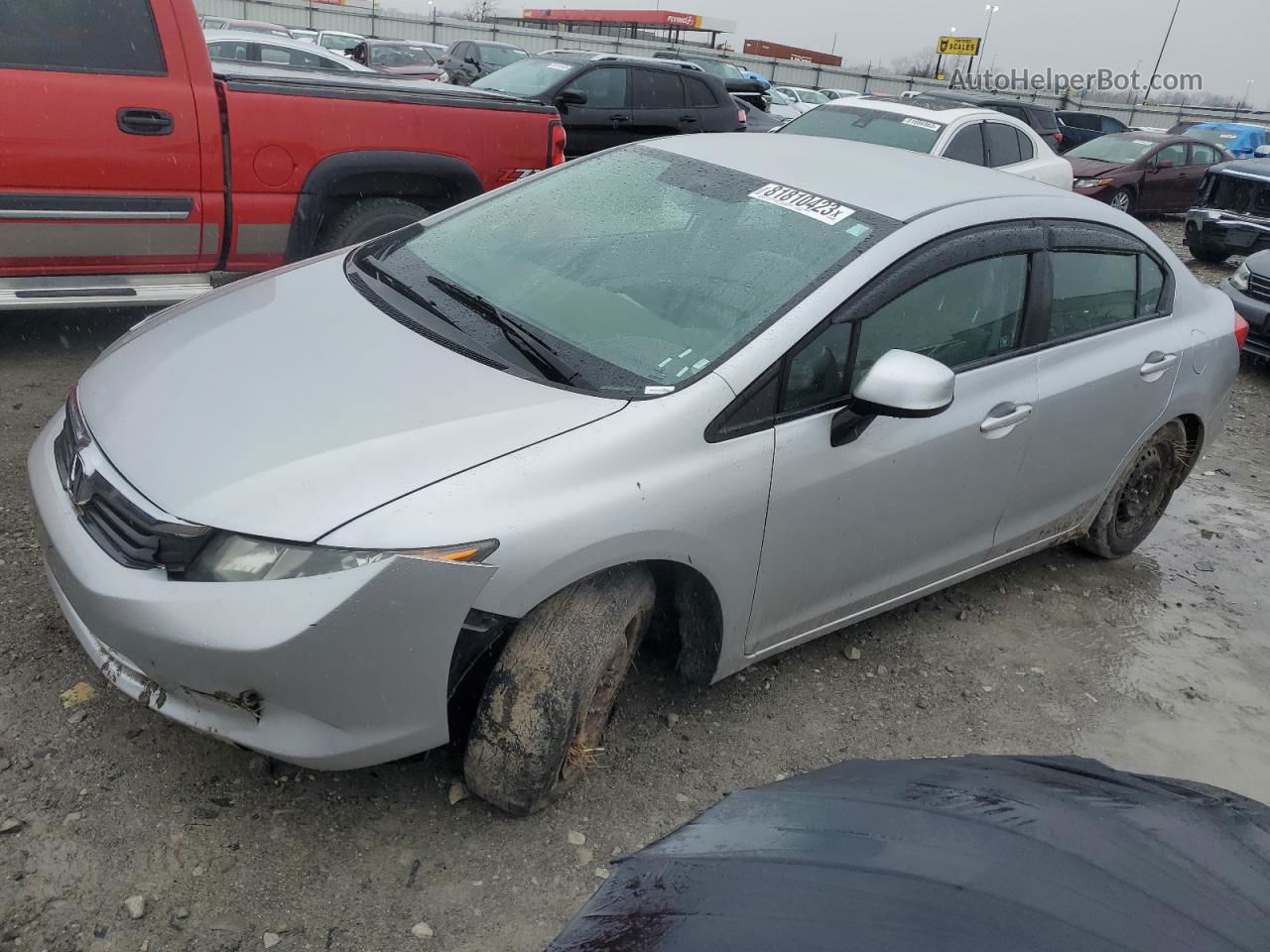 2012 Honda Civic Lx Silver vin: 19XFB2F5XCE050886