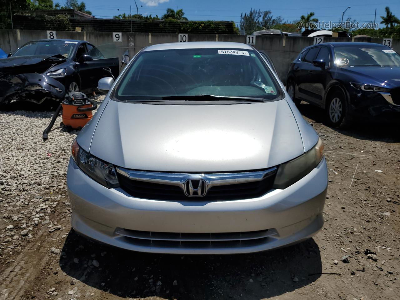 2012 Honda Civic Lx Silver vin: 19XFB2F5XCE082415