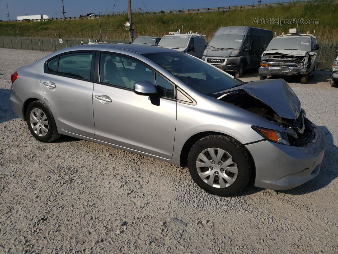 2012 Honda Civic Lx Silver vin: 19XFB2F5XCE091678