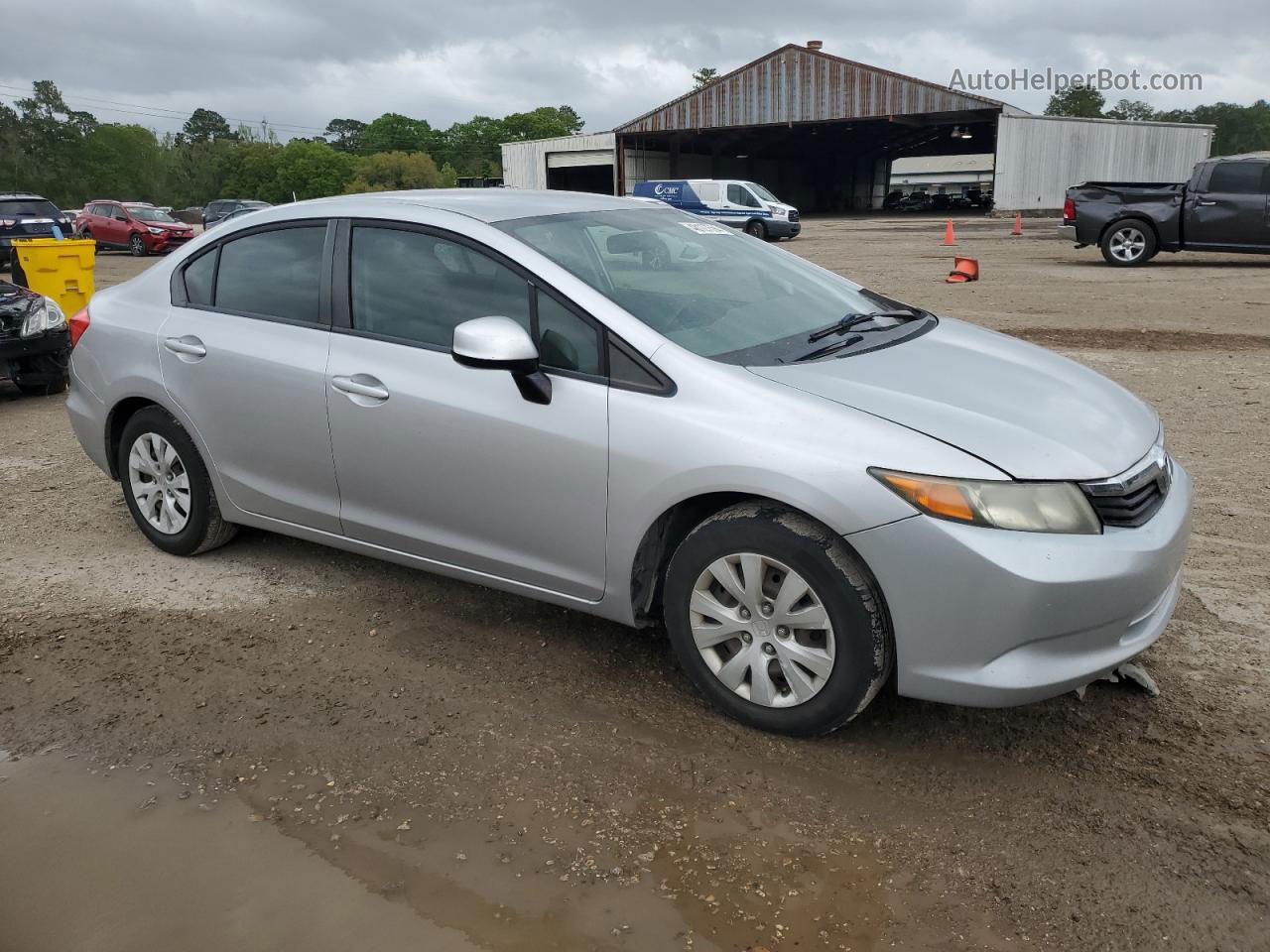 2012 Honda Civic Lx Silver vin: 19XFB2F5XCE099828