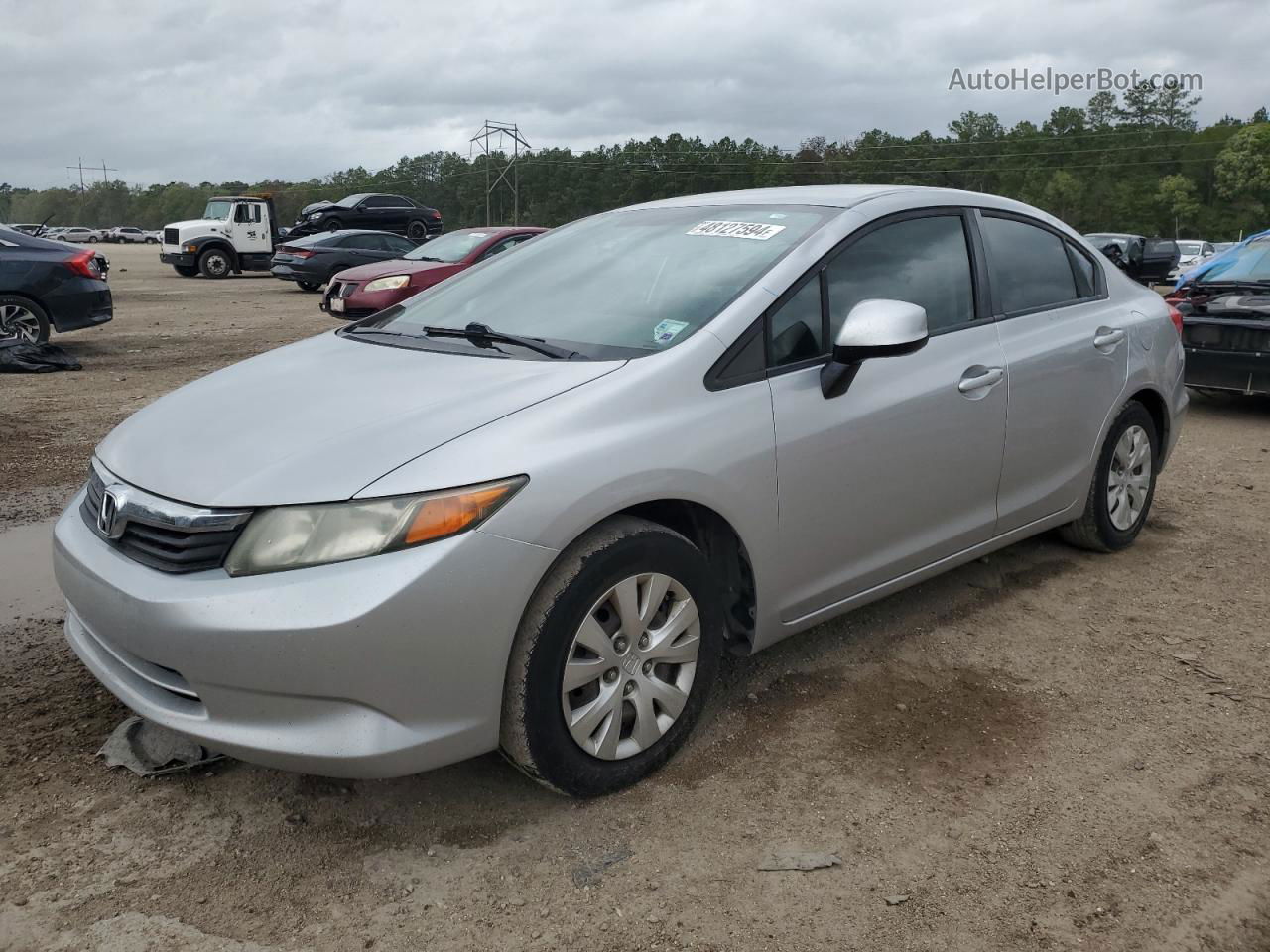 2012 Honda Civic Lx Silver vin: 19XFB2F5XCE099828