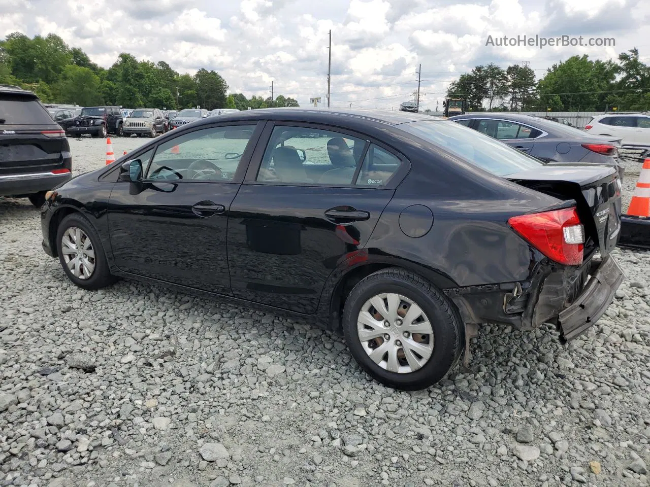 2012 Honda Civic Lx Black vin: 19XFB2F5XCE104834