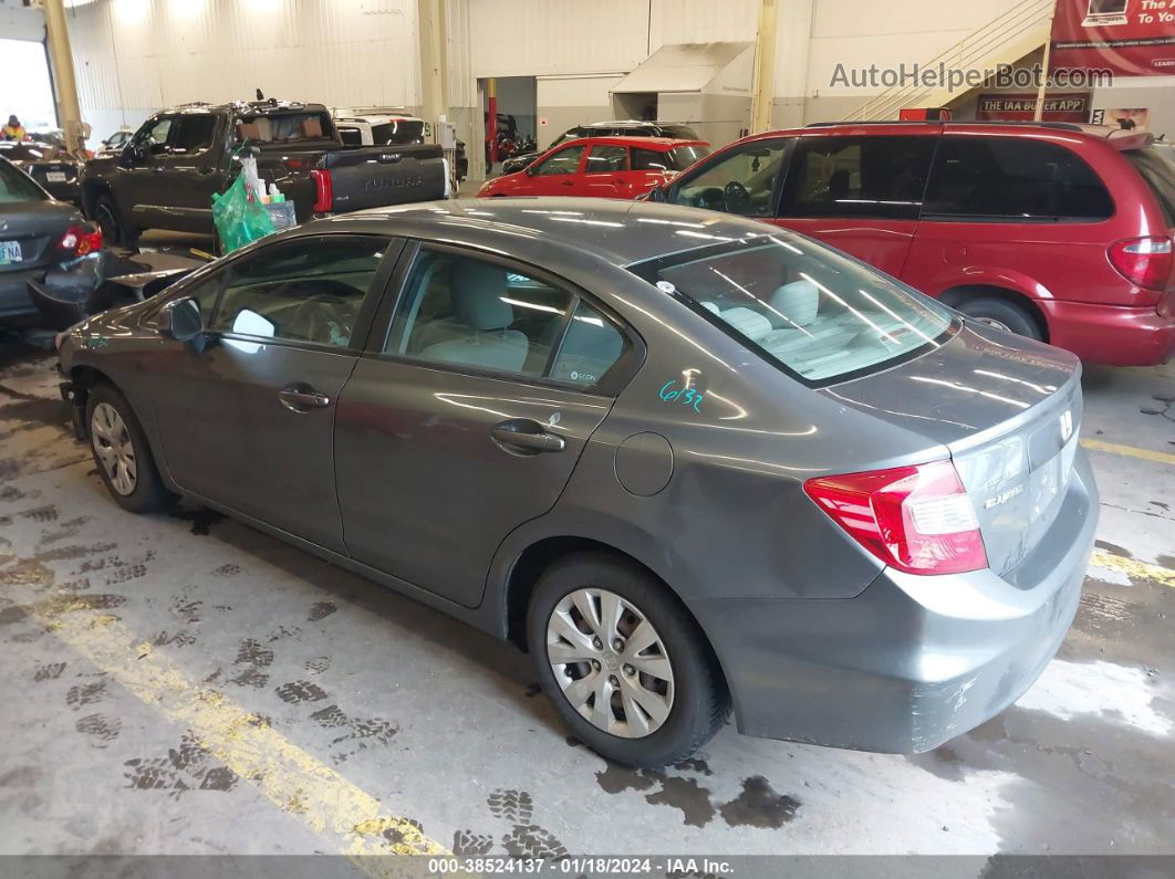 2012 Honda Civic Lx Gray vin: 19XFB2F5XCE338603