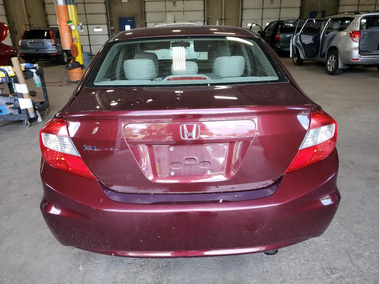 2012 Honda Civic Lx Burgundy vin: 19XFB2F5XCE347804