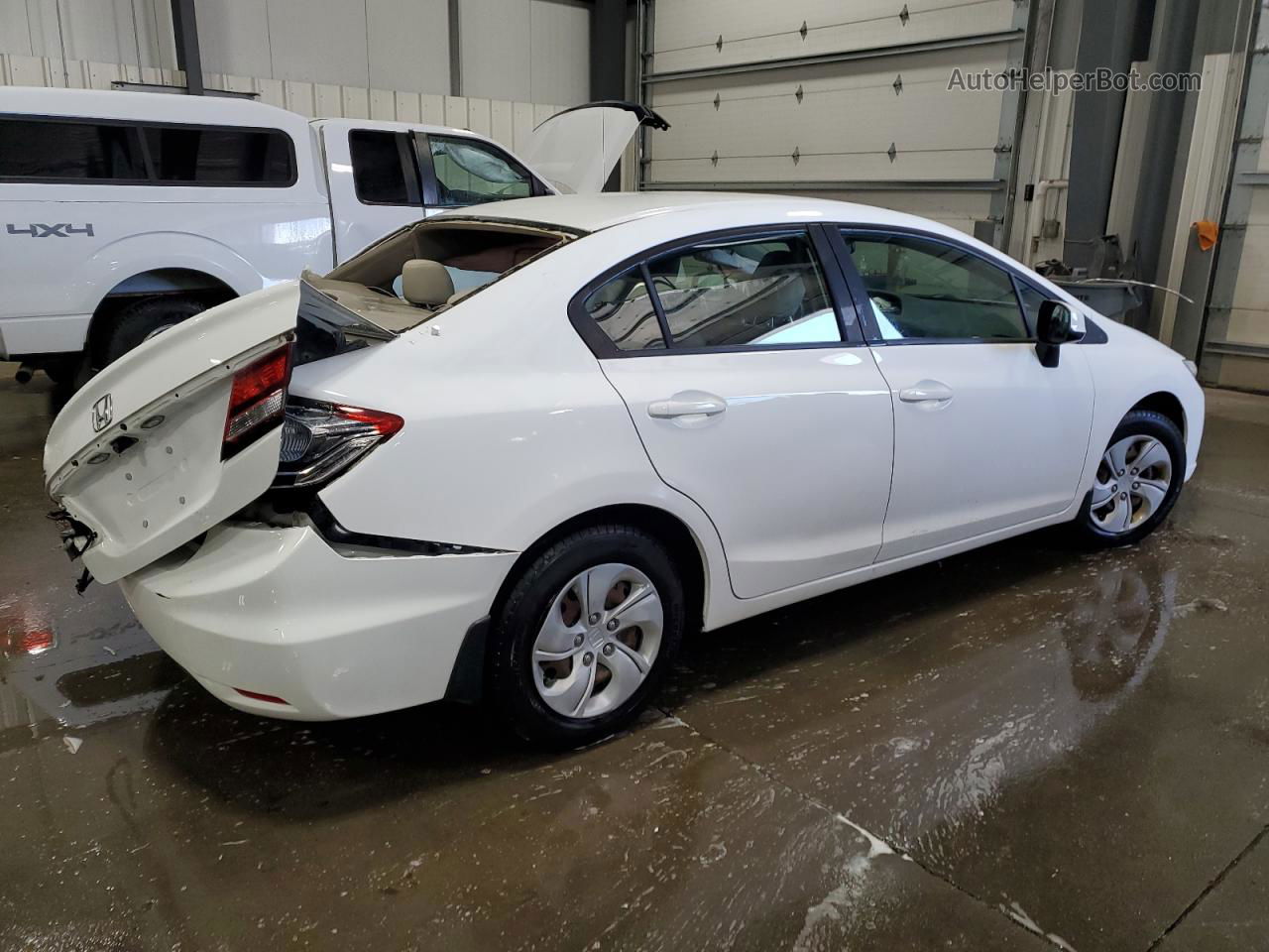 2013 Honda Civic Lx White vin: 19XFB2F5XDE006498