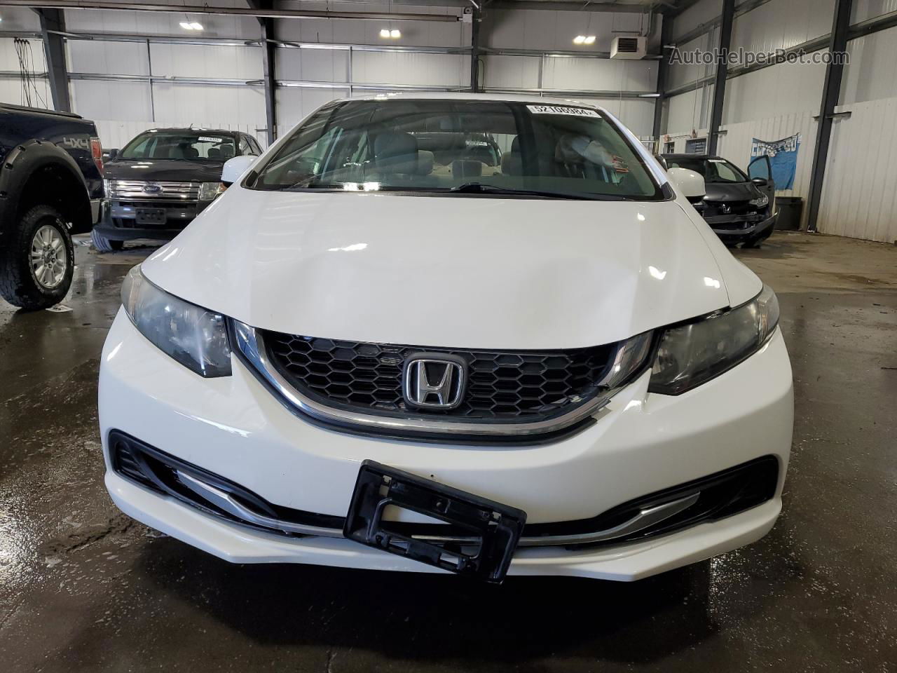 2013 Honda Civic Lx White vin: 19XFB2F5XDE006498