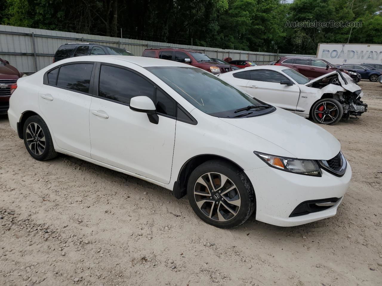 2013 Honda Civic Lx White vin: 19XFB2F5XDE011443