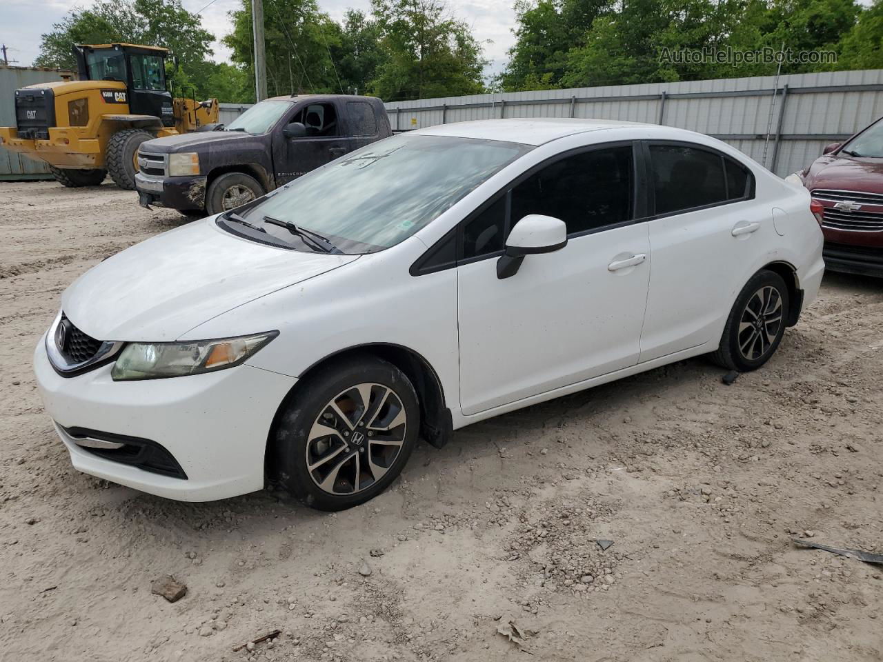 2013 Honda Civic Lx White vin: 19XFB2F5XDE011443