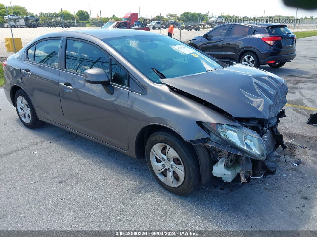 2013 Honda Civic Lx Gray vin: 19XFB2F5XDE043695