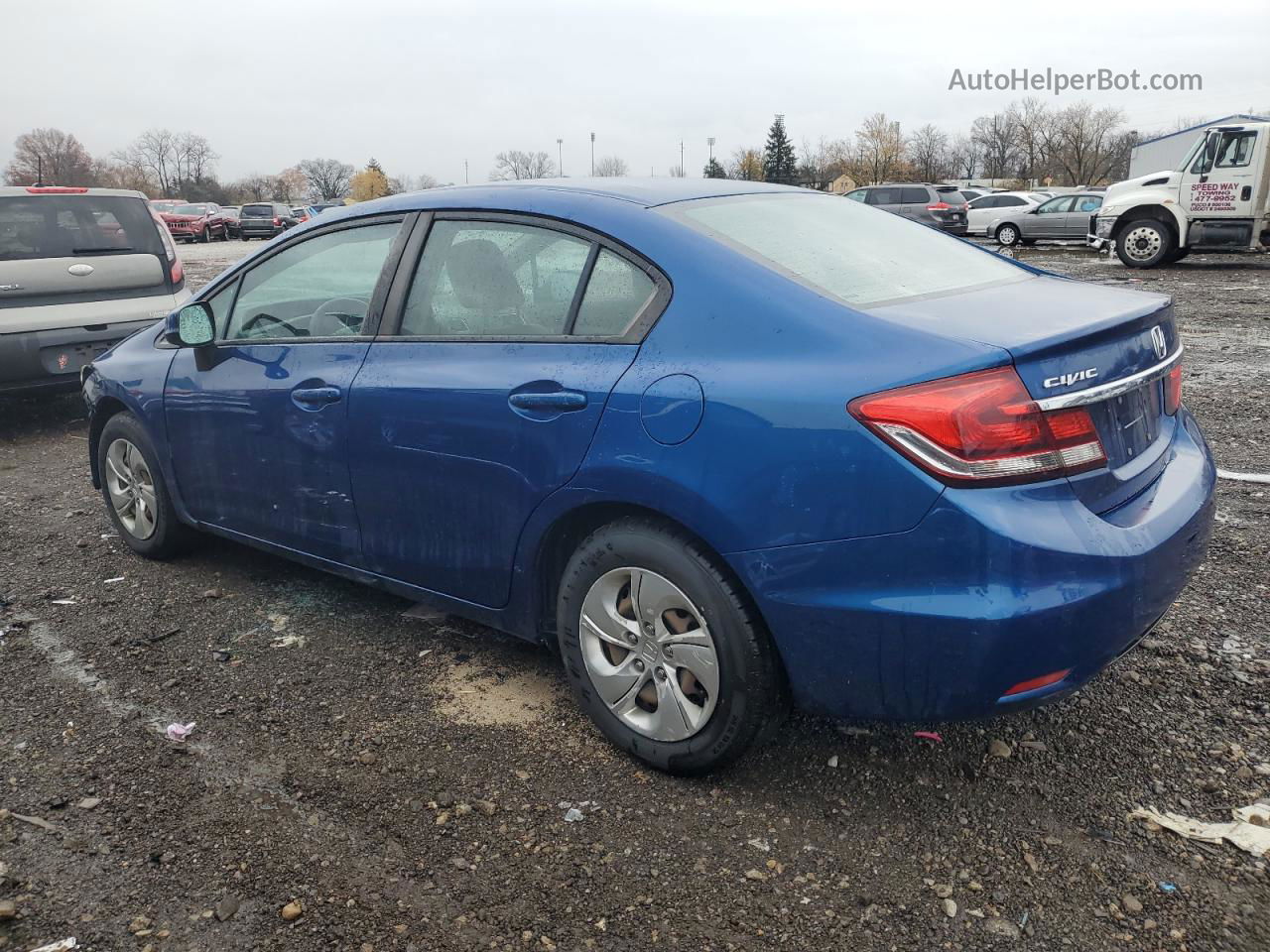 2013 Honda Civic Lx Blue vin: 19XFB2F5XDE100008