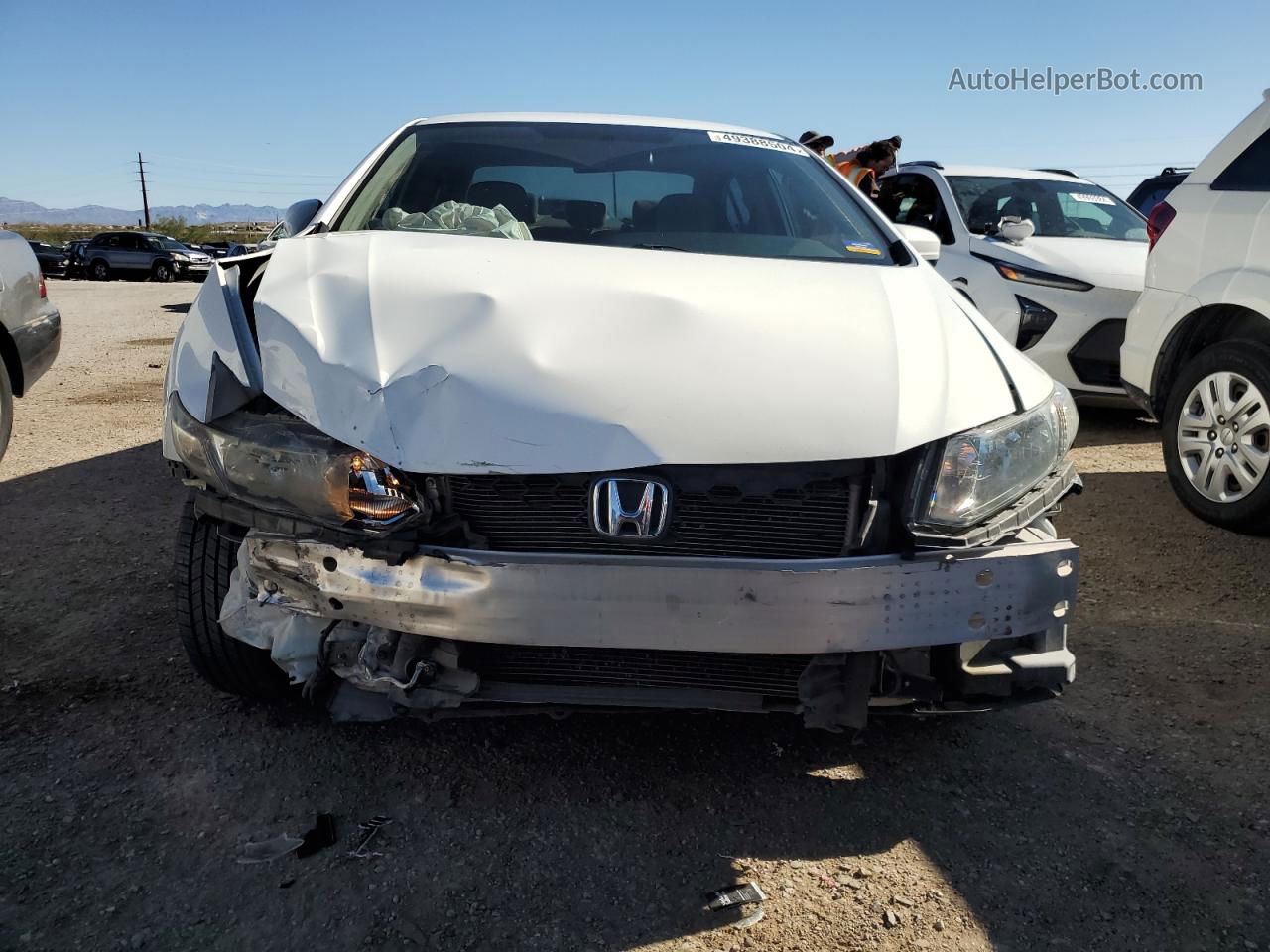 2014 Honda Civic Lx White vin: 19XFB2F5XEE025425