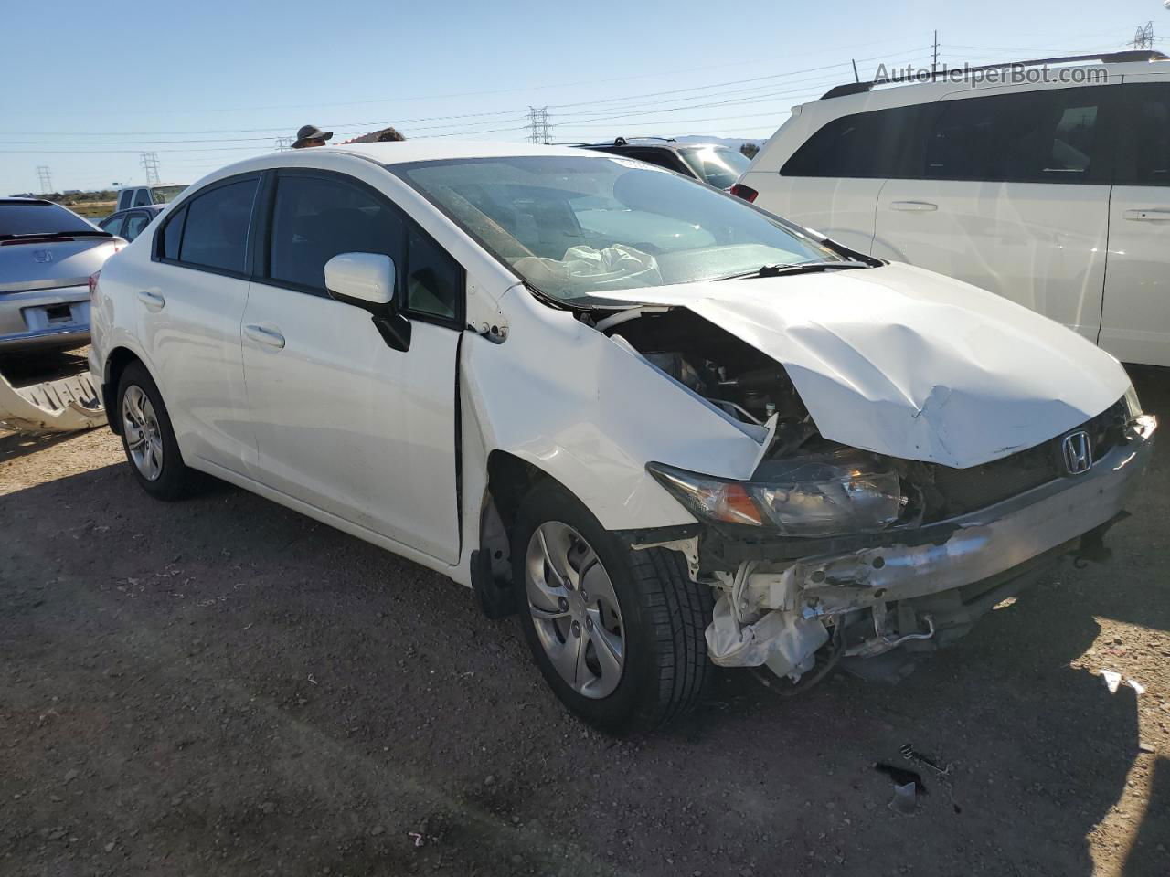 2014 Honda Civic Lx White vin: 19XFB2F5XEE025425