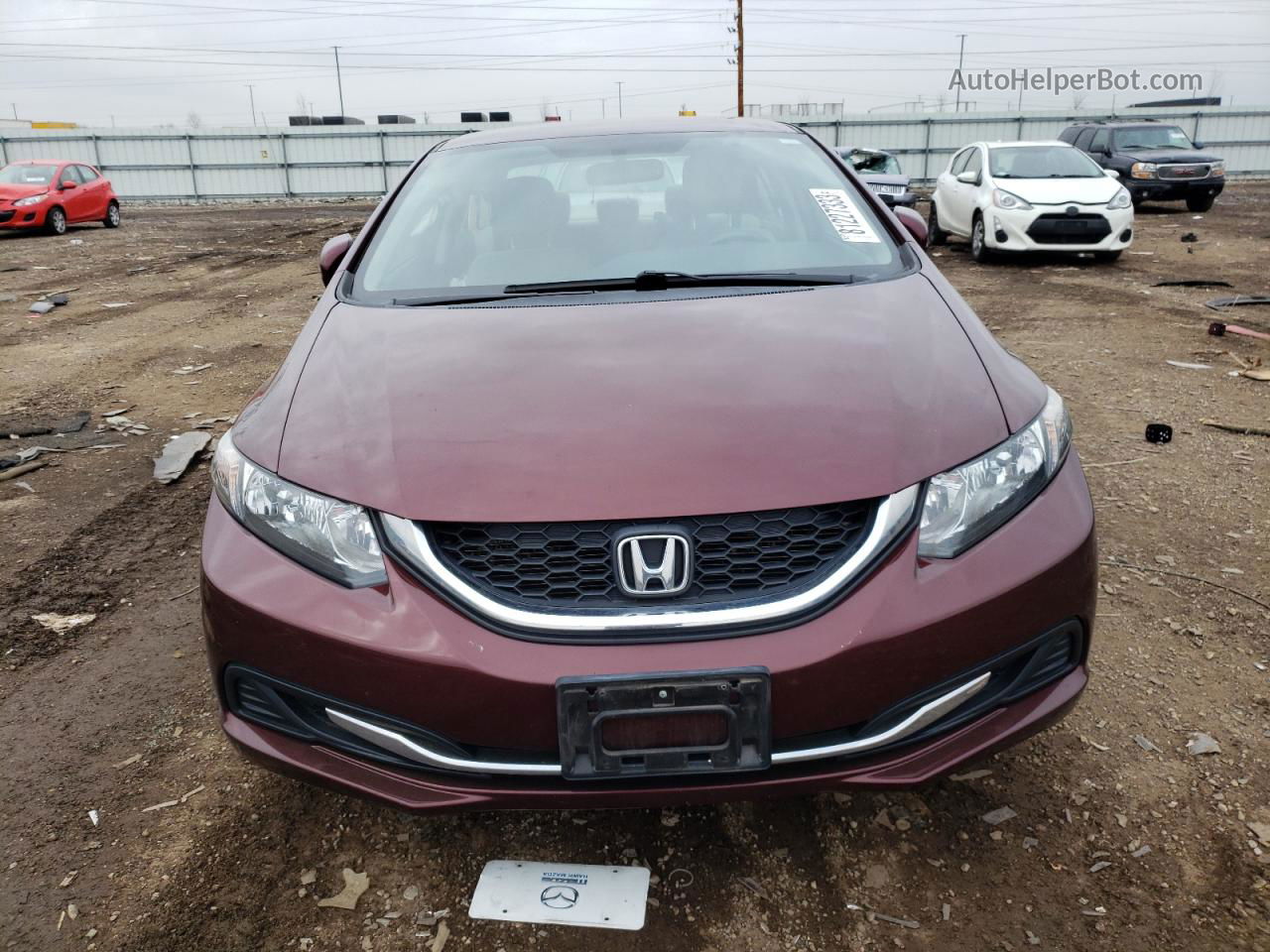 2014 Honda Civic Lx Бордовый vin: 19XFB2F5XEE032939