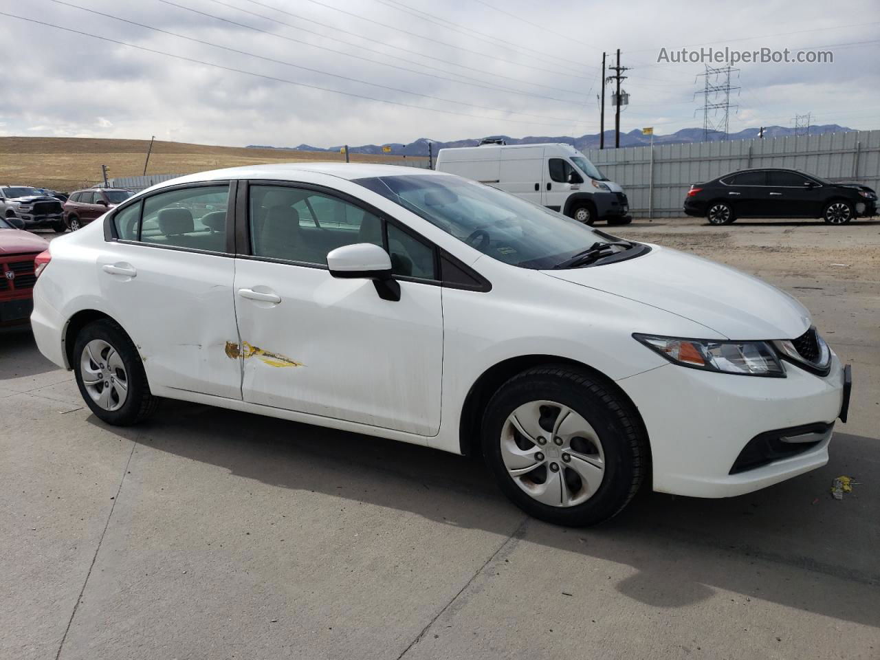 2014 Honda Civic Lx White vin: 19XFB2F5XEE060207