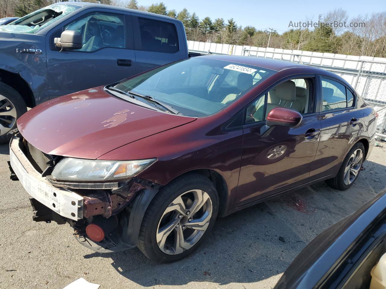 2014 Honda Civic Lx Burgundy vin: 19XFB2F5XEE215614