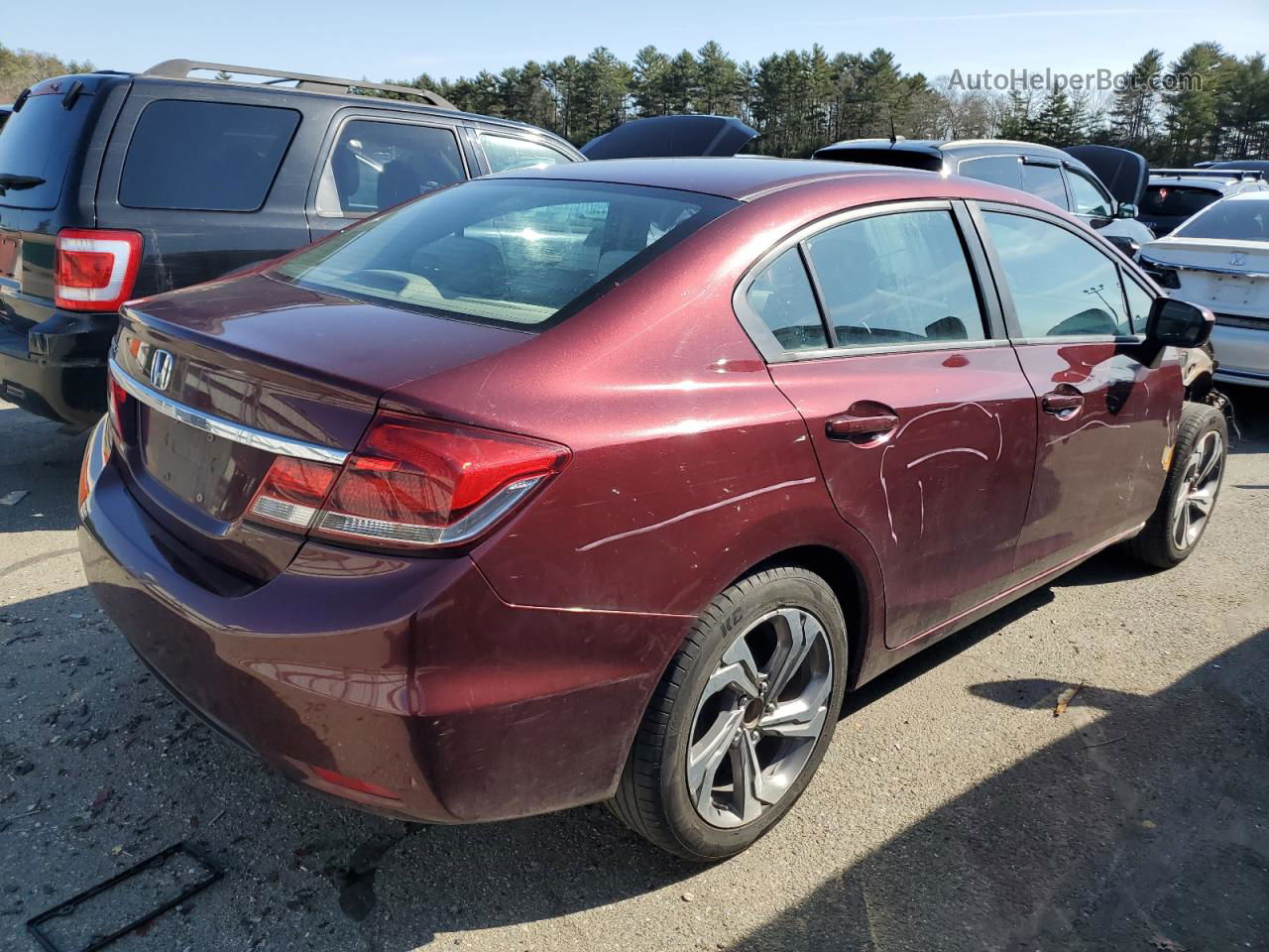 2014 Honda Civic Lx Burgundy vin: 19XFB2F5XEE215614