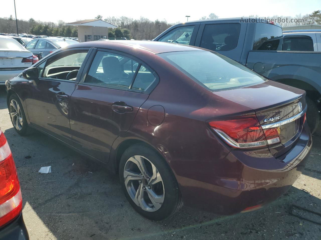 2014 Honda Civic Lx Burgundy vin: 19XFB2F5XEE215614