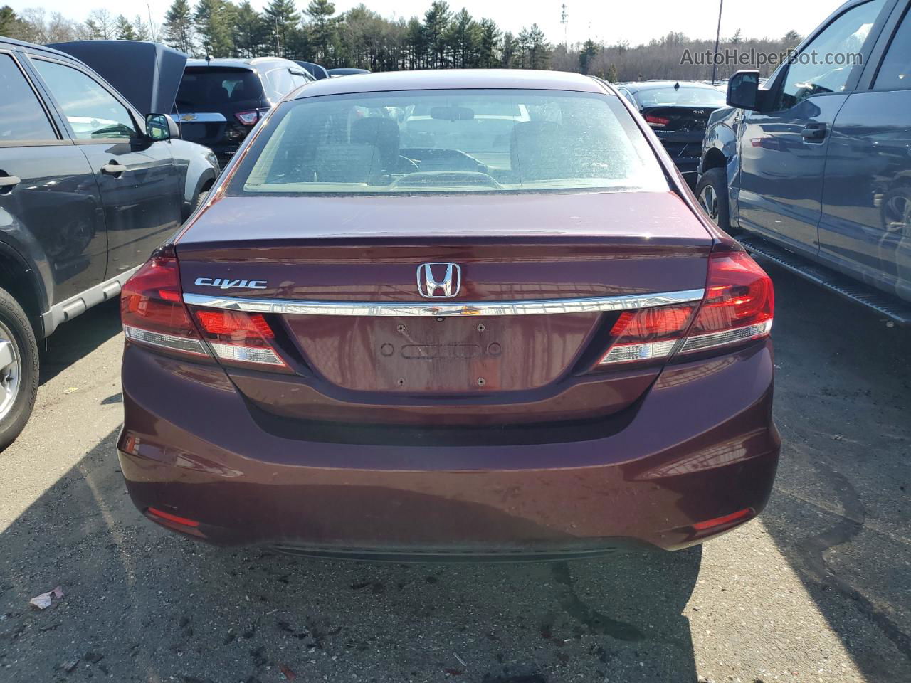 2014 Honda Civic Lx Burgundy vin: 19XFB2F5XEE215614