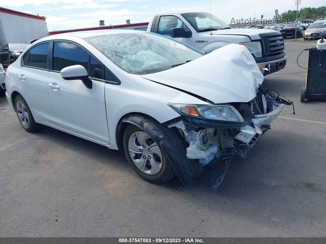 2014 Honda Civic Lx White vin: 19XFB2F5XEE253182