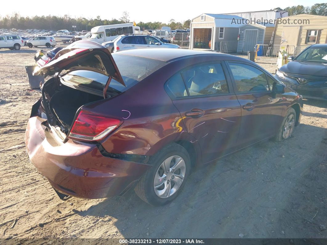 2015 Honda Civic Lx Burgundy vin: 19XFB2F5XFE120939