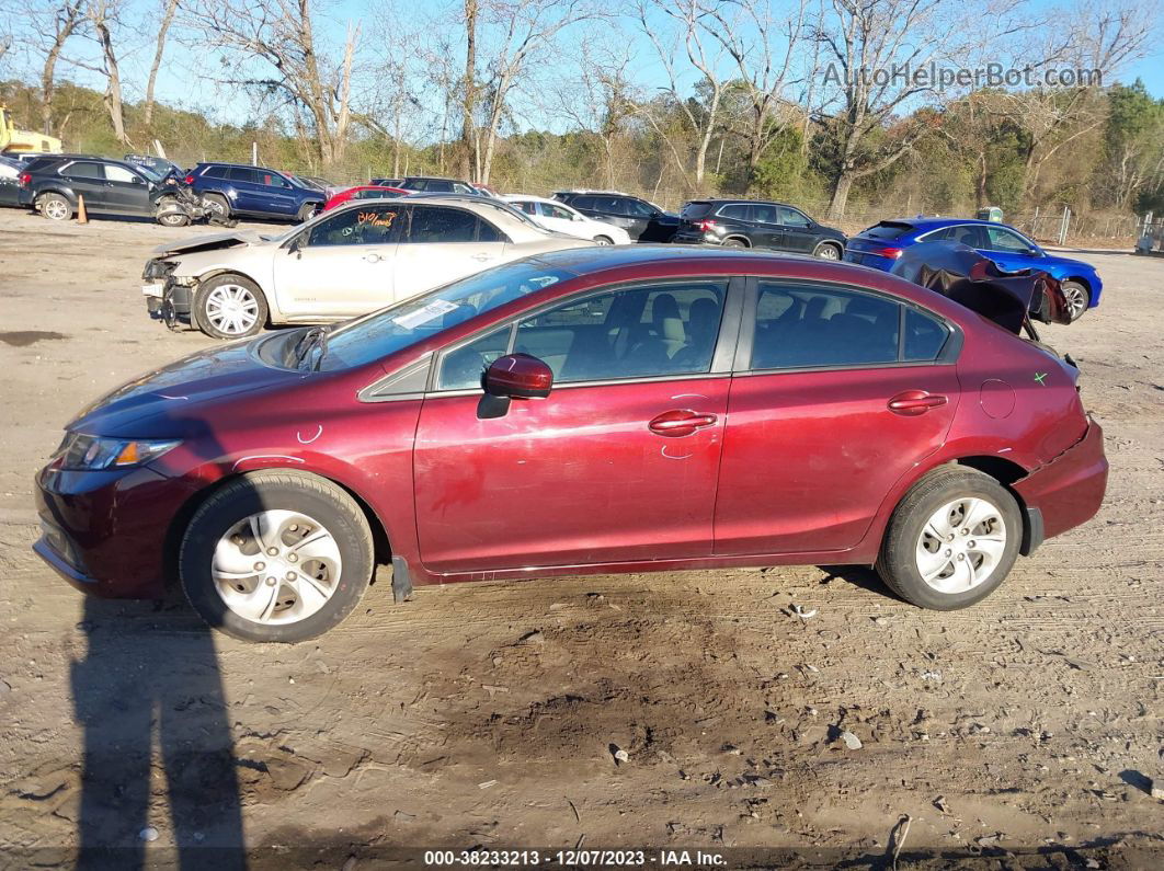 2015 Honda Civic Lx Бордовый vin: 19XFB2F5XFE120939