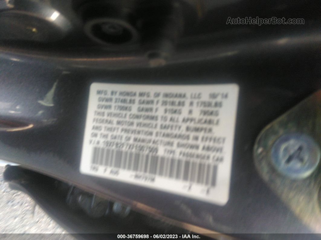 2015 Honda Civic Se Серый vin: 19XFB2F7XFE007509