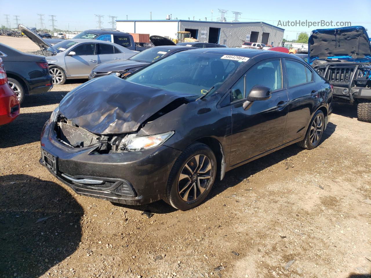 2013 Honda Civic Ex Black vin: 19XFB2F80DE067658