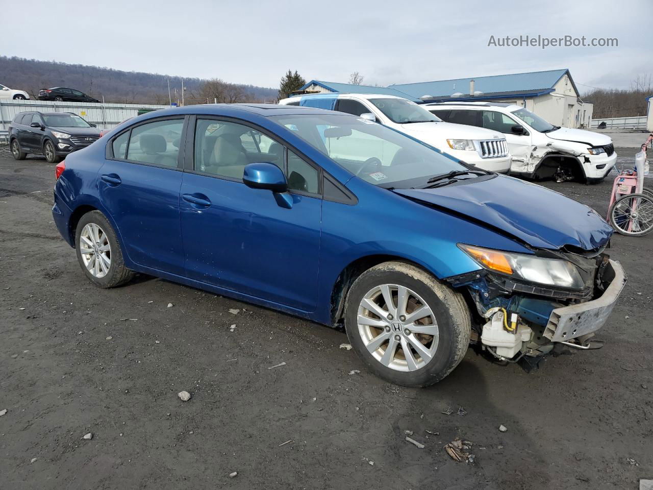 2012 Honda Civic Ex Blue vin: 19XFB2F81CE328083