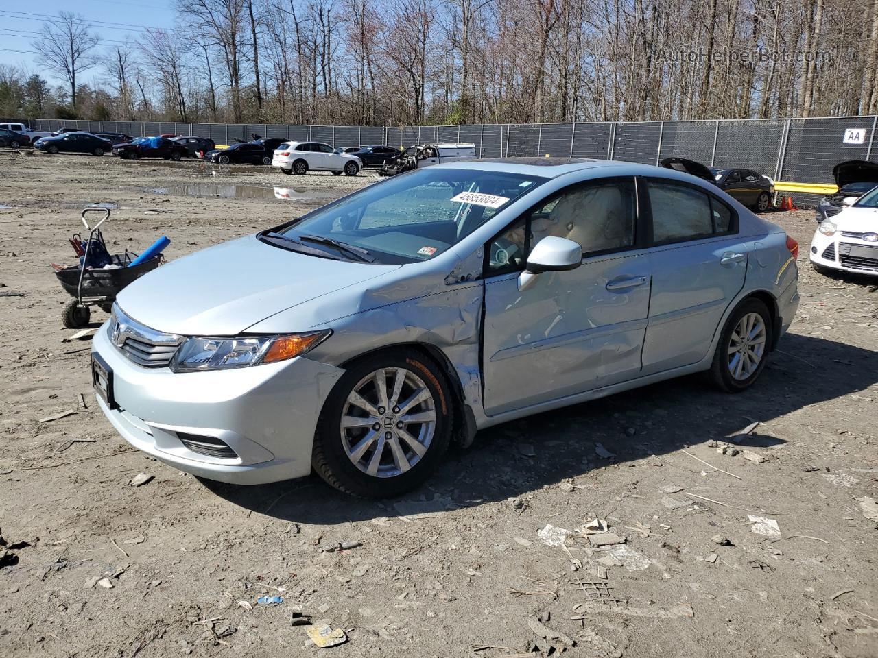 2012 Honda Civic Ex Синий vin: 19XFB2F81CE335860