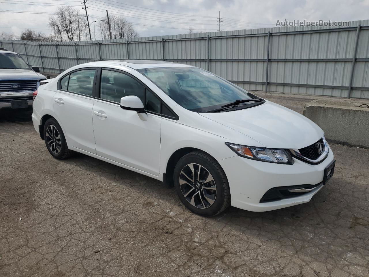 2013 Honda Civic Ex White vin: 19XFB2F81DE078880