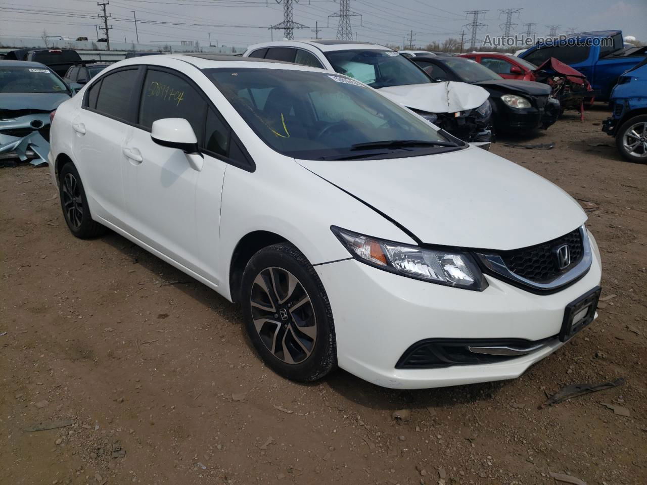 2013 Honda Civic Ex White vin: 19XFB2F81DE089720