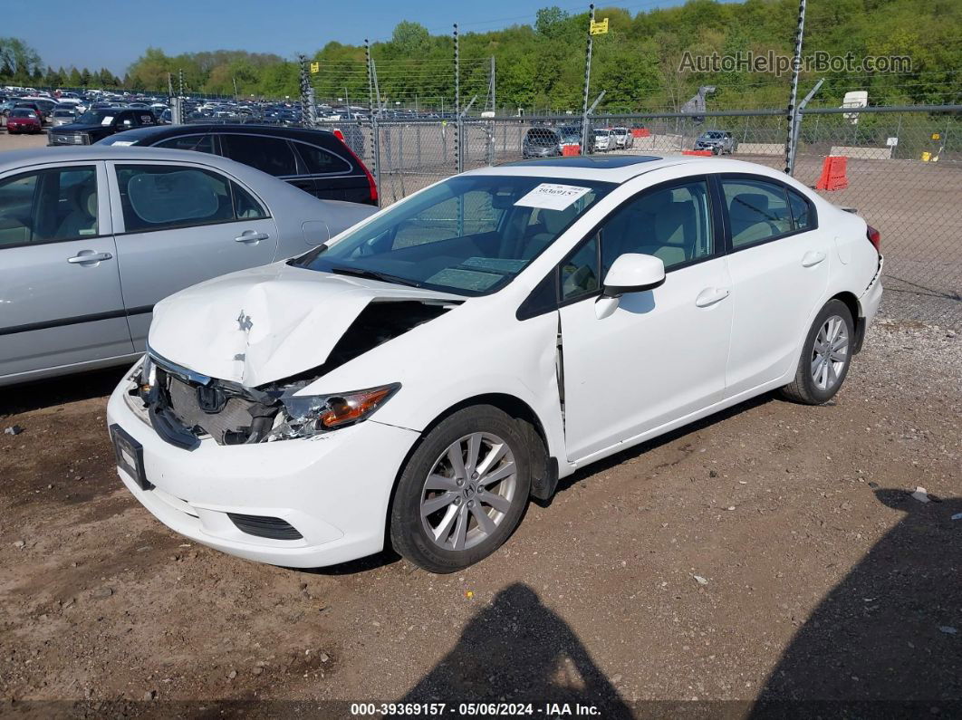 2012 Honda Civic Ex White vin: 19XFB2F82CE057454