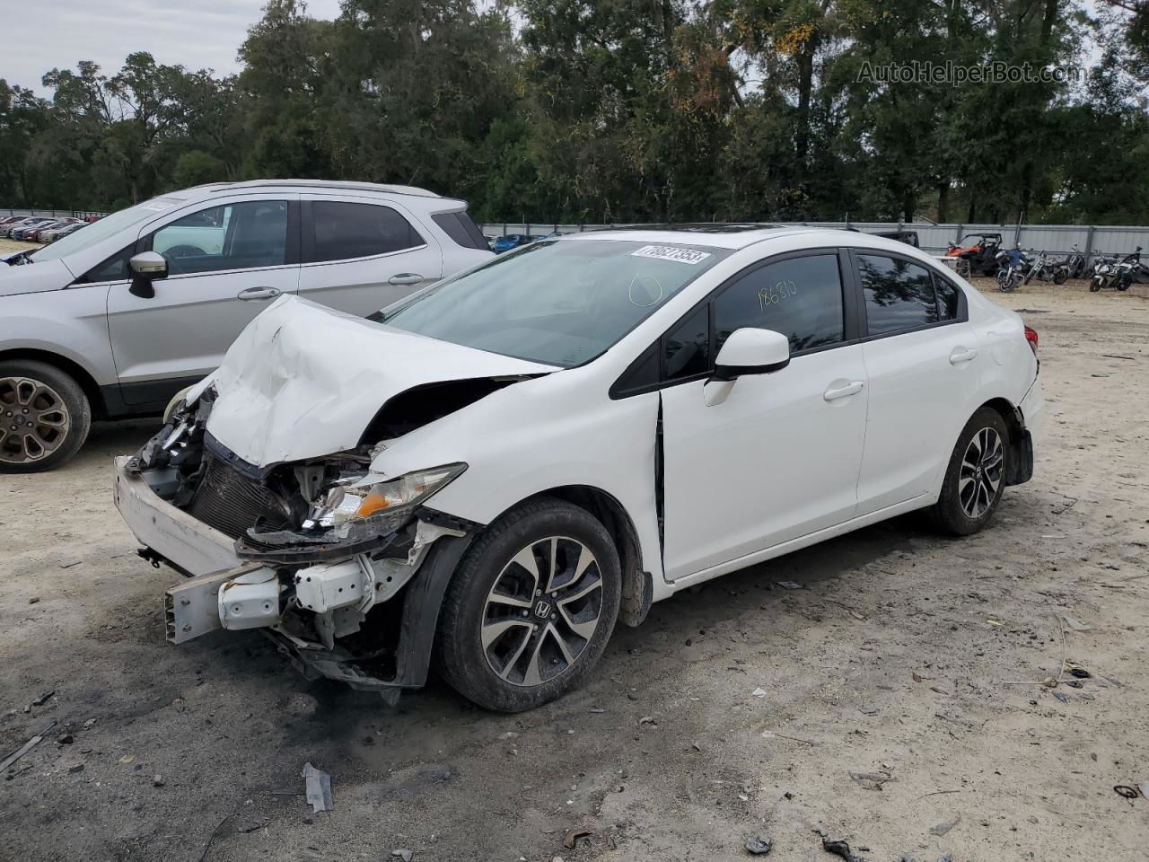 2013 Honda Civic Ex White vin: 19XFB2F82DE037450