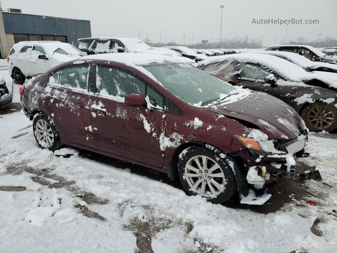 2012 Honda Civic Ex Maroon vin: 19XFB2F83CE103146