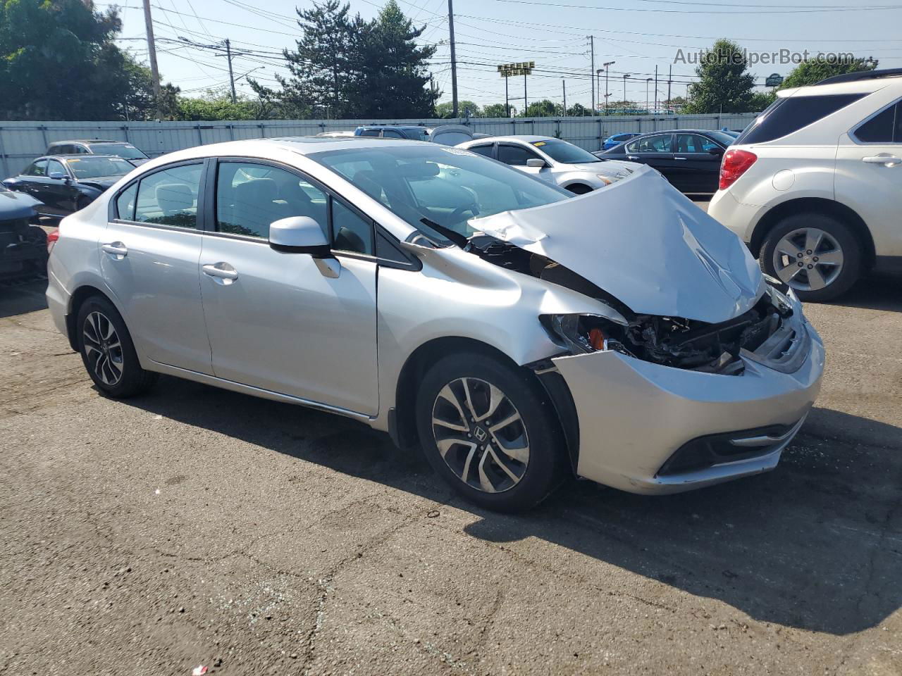 2013 Honda Civic Ex Silver vin: 19XFB2F83DE045055