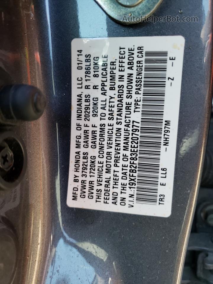 2014 Honda Civic Ex Gray vin: 19XFB2F83EE207977