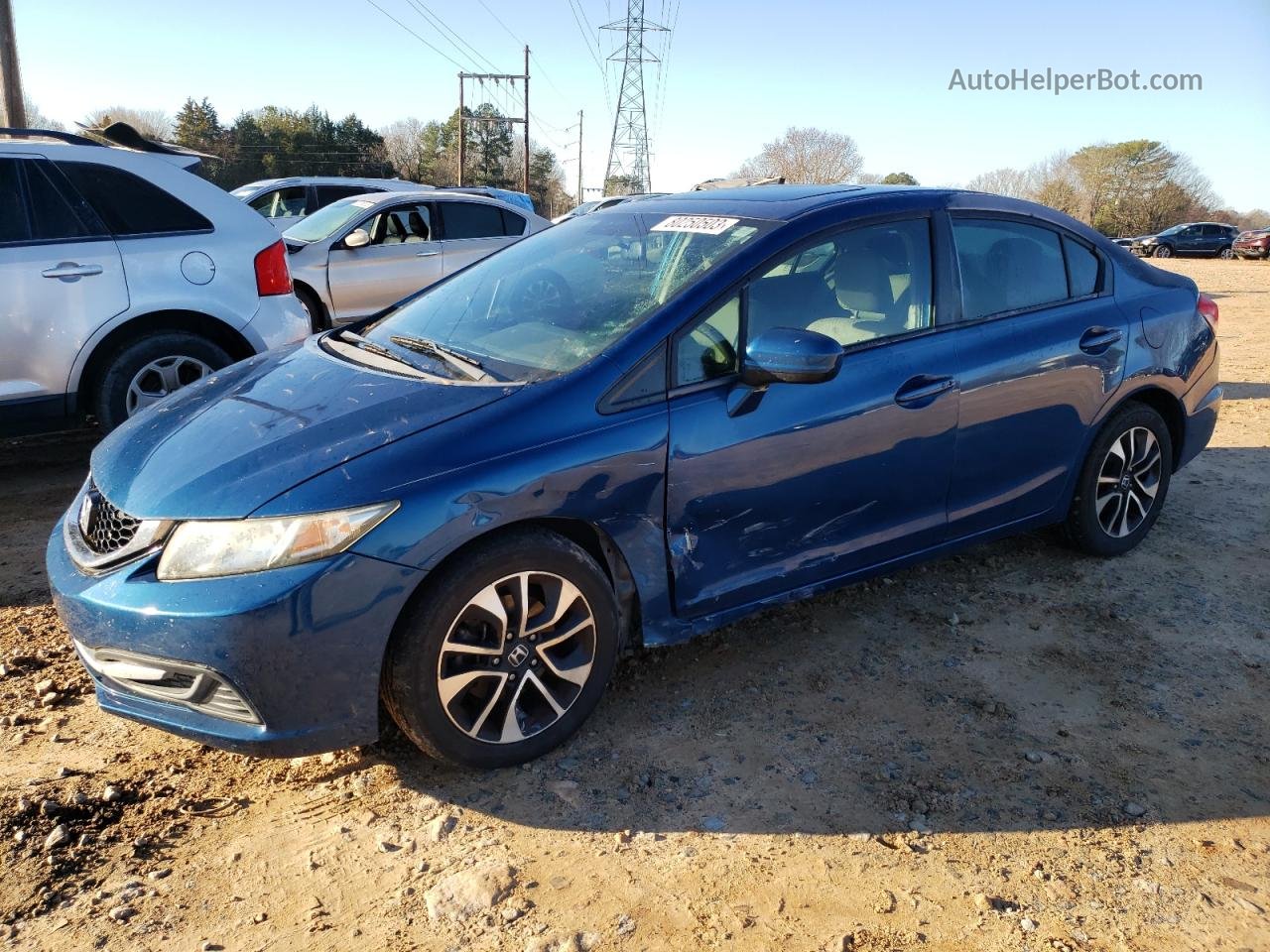 2015 Honda Civic Ex Синий vin: 19XFB2F83FE033247