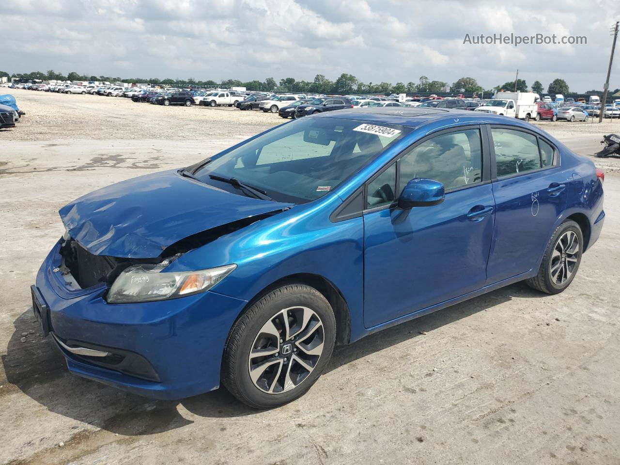 2013 Honda Civic Ex Blue vin: 19XFB2F84DE054413