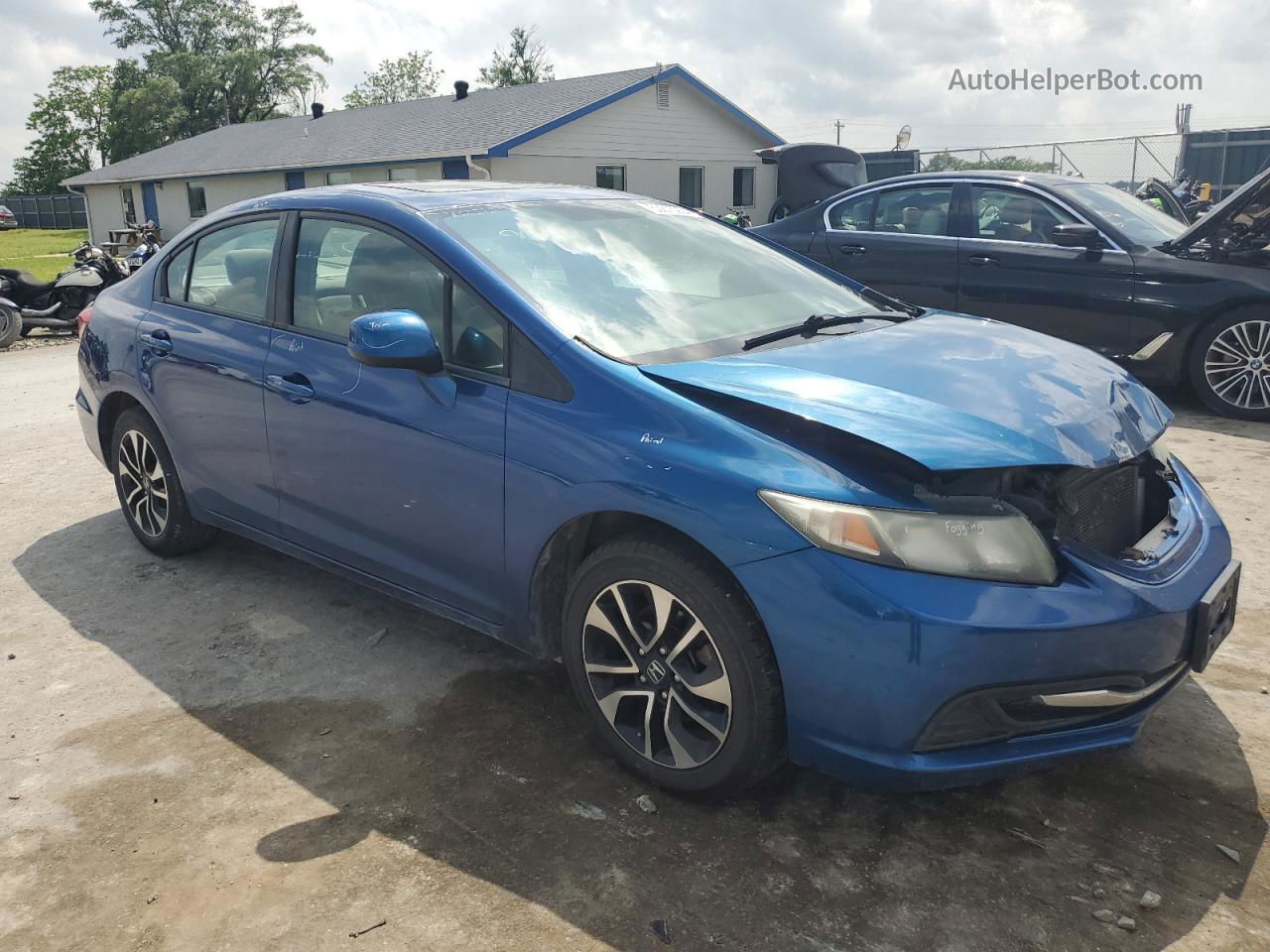 2013 Honda Civic Ex Blue vin: 19XFB2F84DE054413