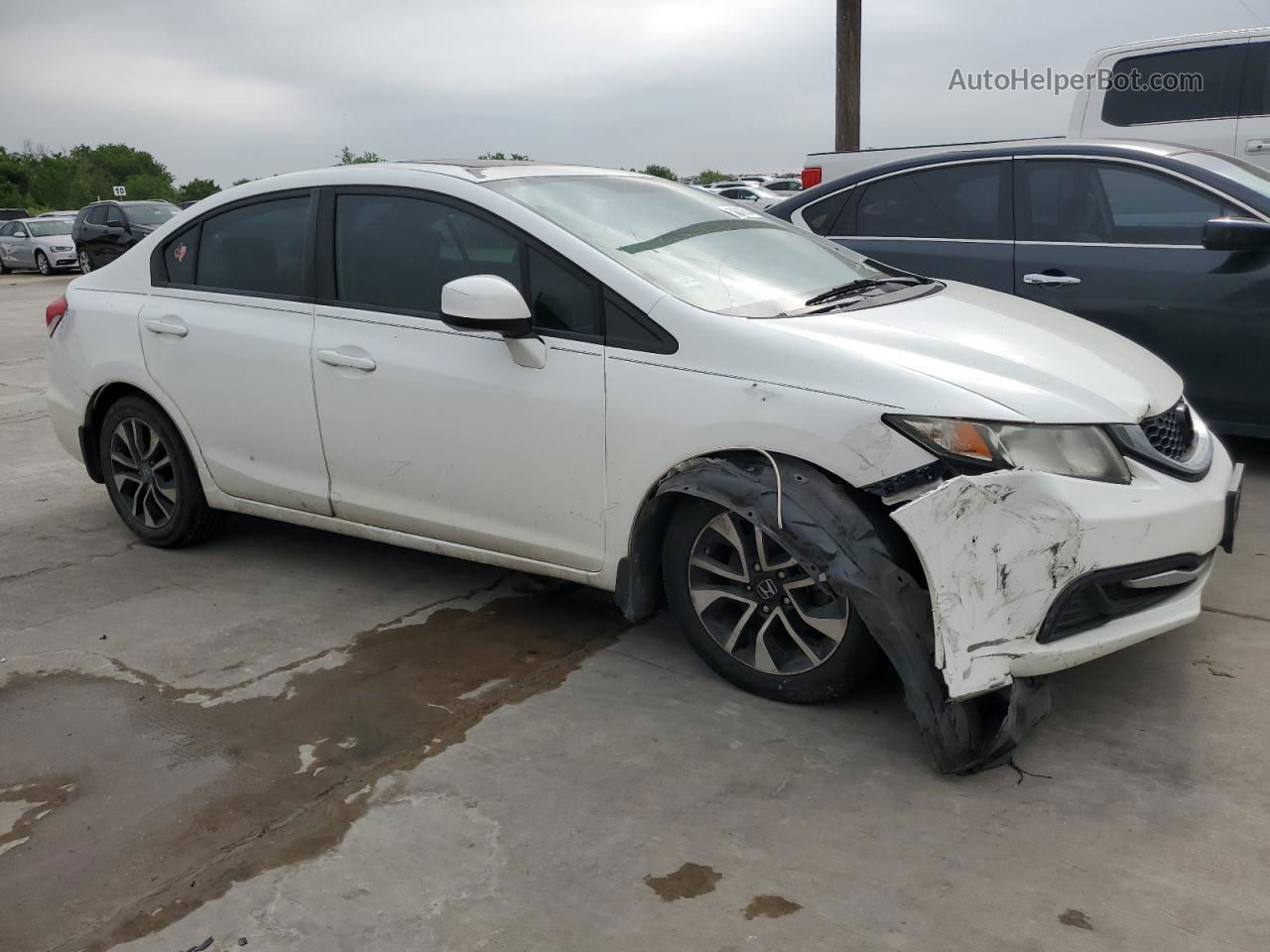 2013 Honda Civic Ex White vin: 19XFB2F84DE064956