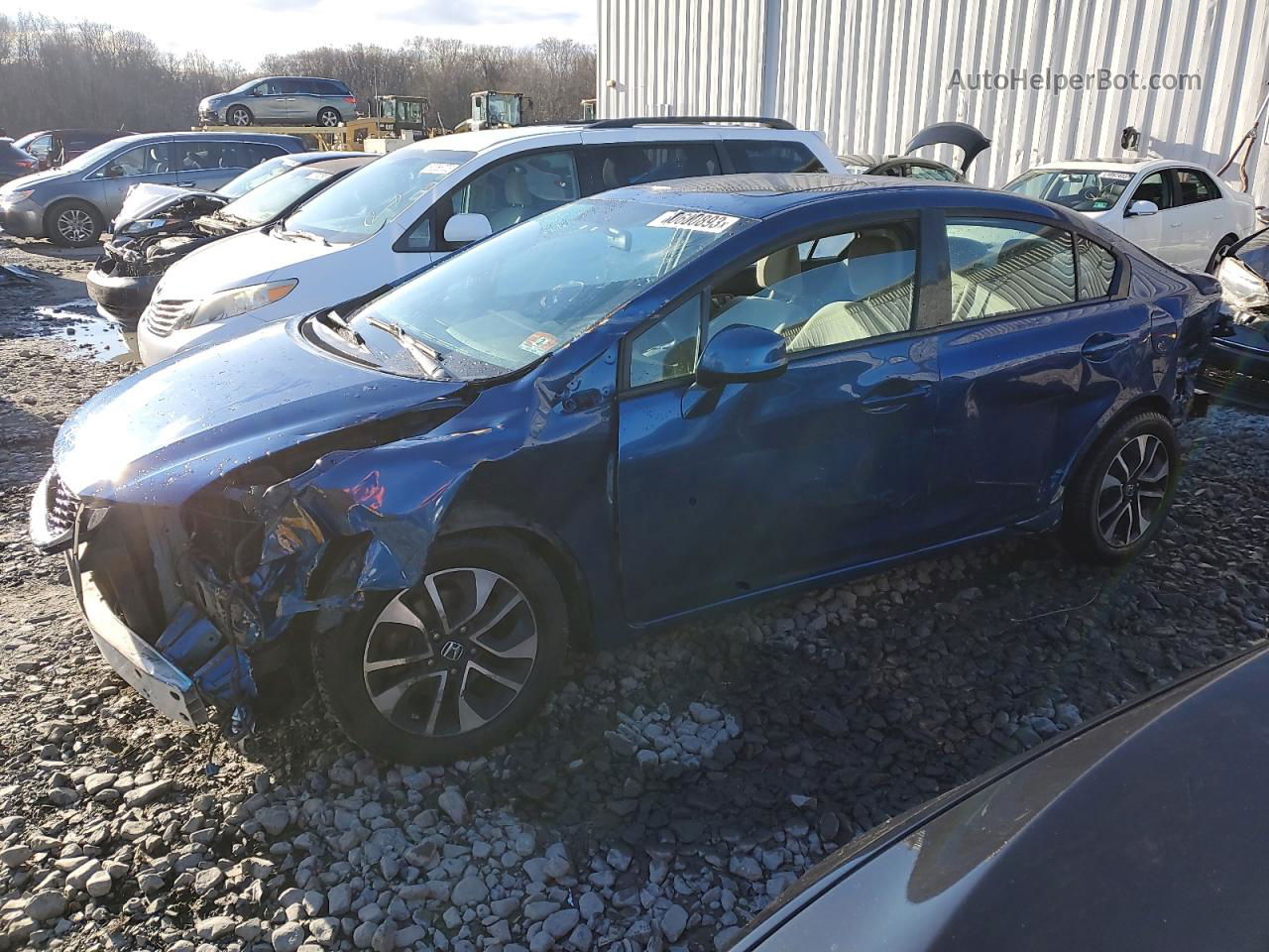 2013 Honda Civic Ex Blue vin: 19XFB2F84DE201135