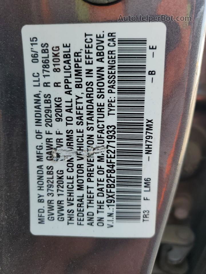 2015 Honda Civic Ex Gray vin: 19XFB2F84FE271933