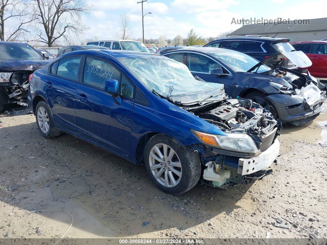 2012 Honda Civic Ex Синий vin: 19XFB2F87CE033425