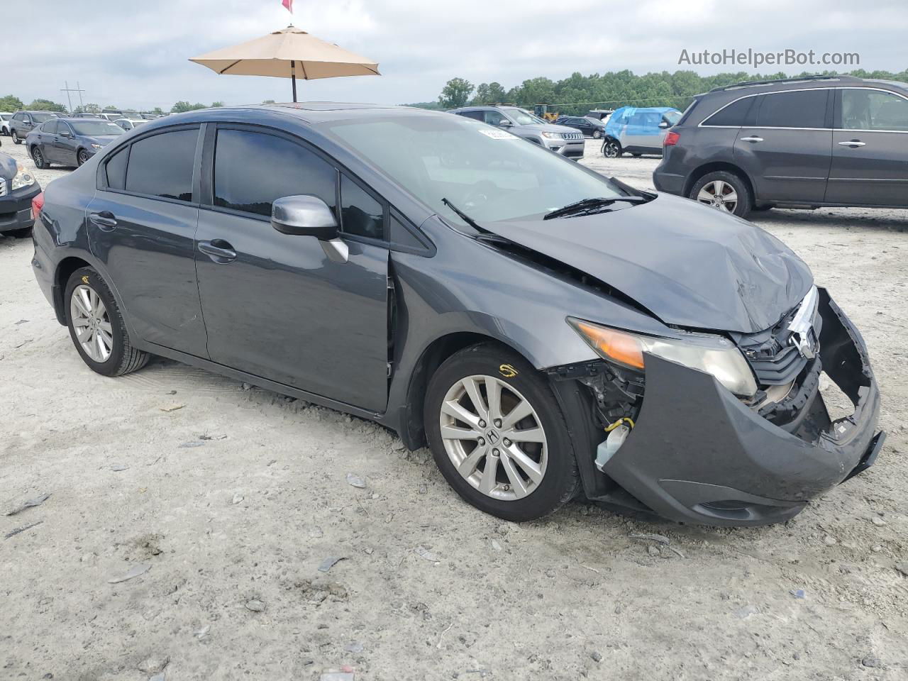 2012 Honda Civic Ex Gray vin: 19XFB2F88CE017458