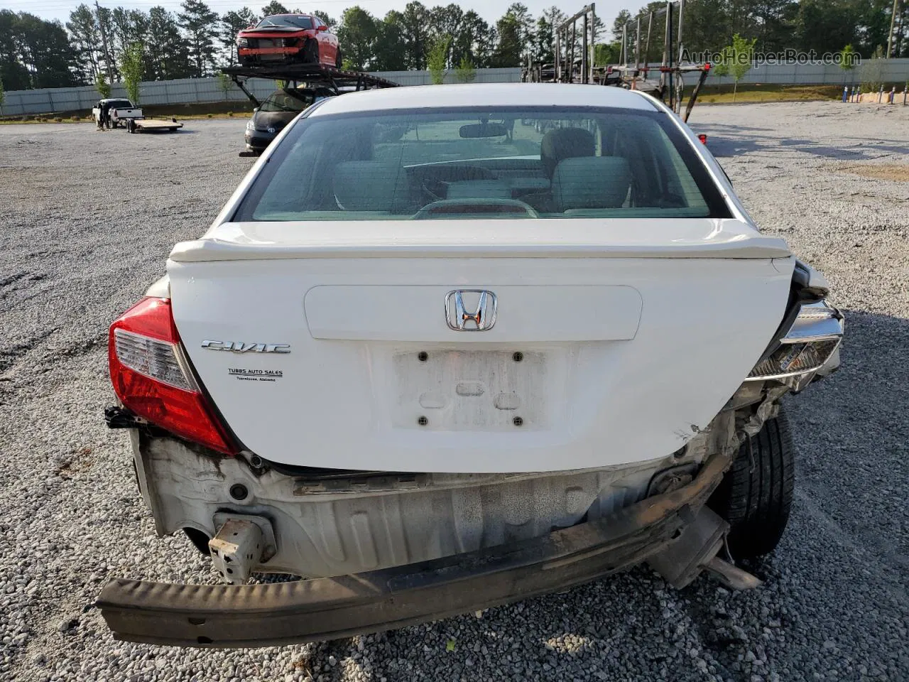 2012 Honda Civic Ex White vin: 19XFB2F88CE089941