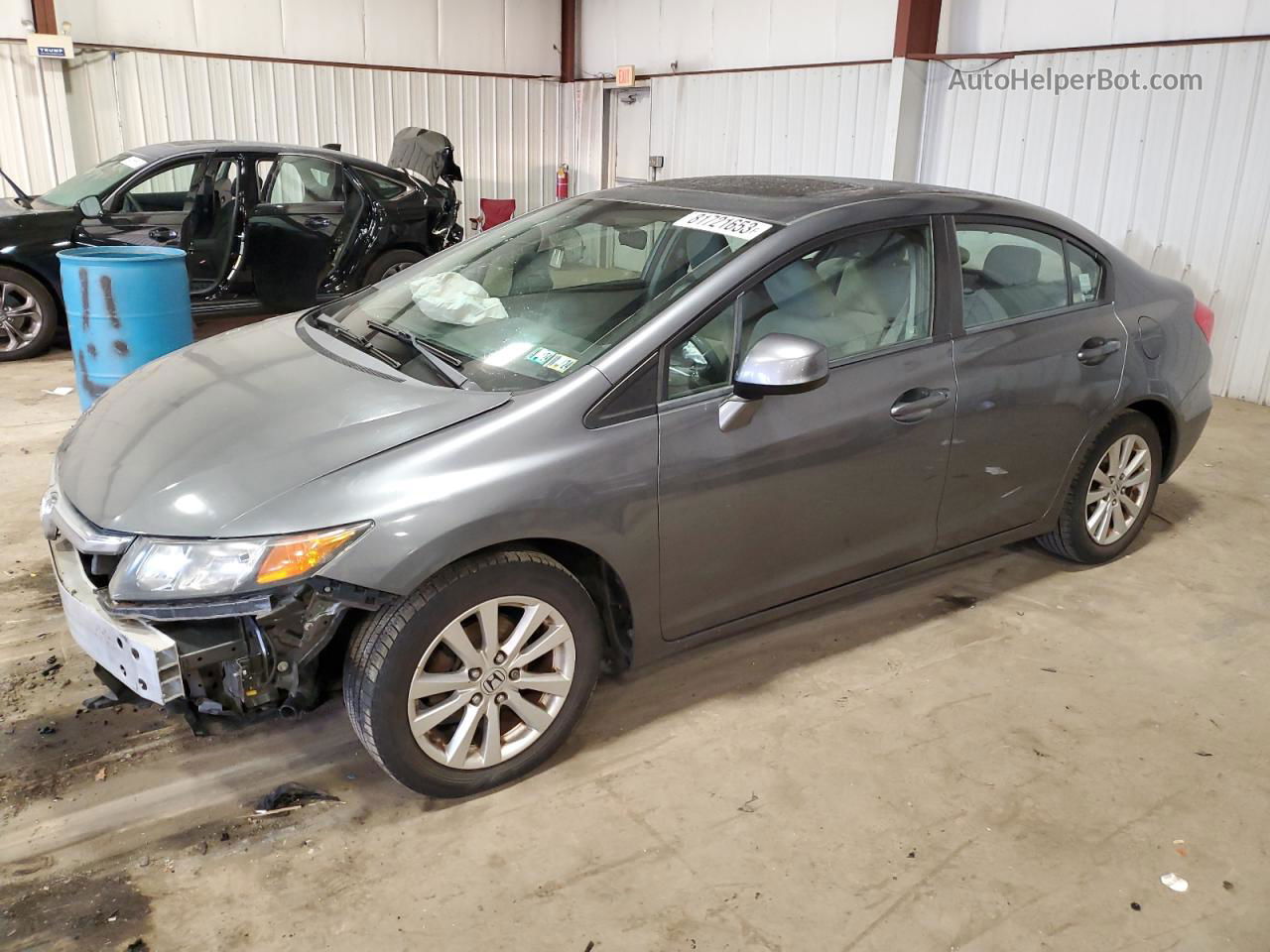 2012 Honda Civic Ex Gray vin: 19XFB2F88CE330400